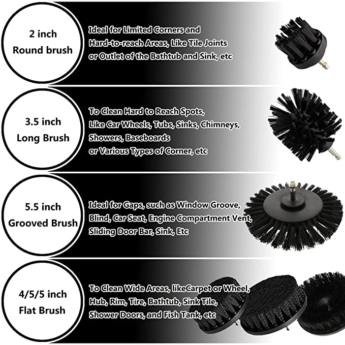 PP 2inch Drill Brush Attachment Set 8Pcs For Cleaning 1