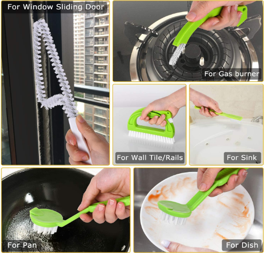 Grout Tile Brush Cleaner 4 In 1 Cleaning With Nylon Bristles 2