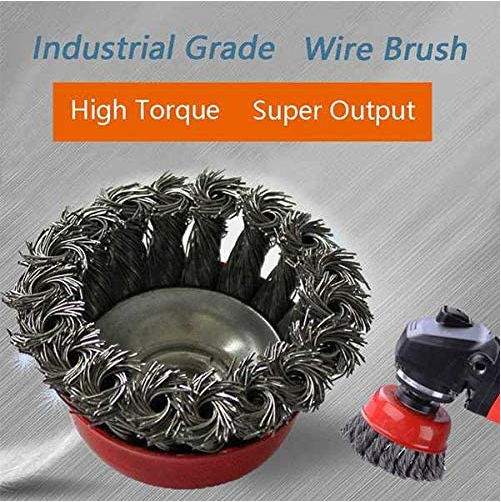 3Inch Twisted Wire Cup Brush M14 Thread Remove Rust For Any Angle Grinder 0