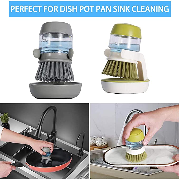 Handheld Dish Soap Brush With Sturdy Nylon Bristles 1
