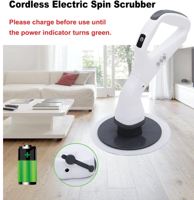 Rechargeable Cordless Electric Spin Scrubber With 4 Replaceable Brush Heads 0