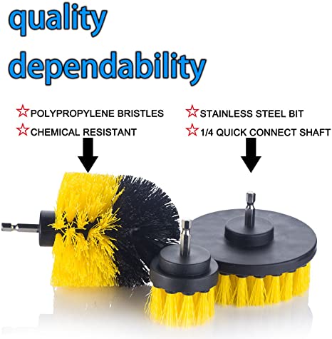 3 Piece Drill Attachment Scrubbing Brushes For Household Cleaning 0