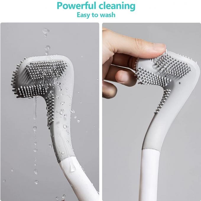 Soft Elastic TPR Silicone Toilet Brush PP Filament White For Cleaning 0