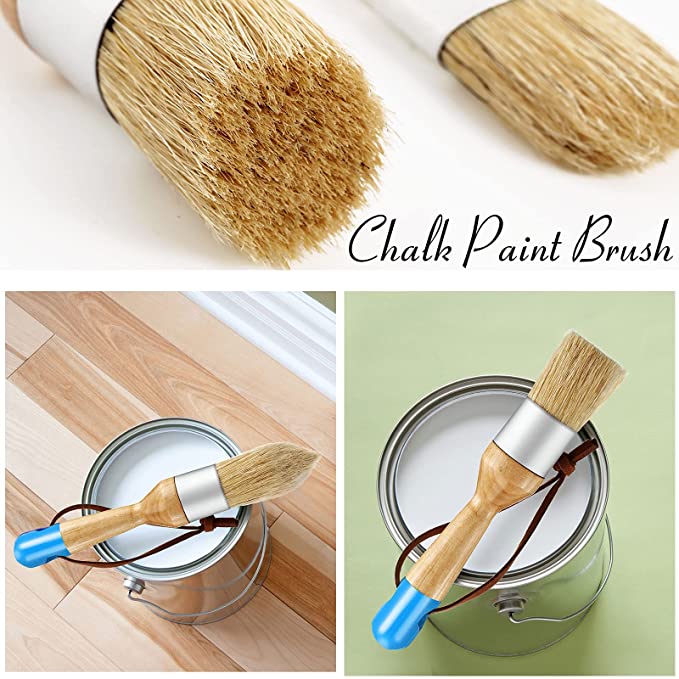 3 Pieces Blue Color Chalk And Wax Paint Brushes Bristle Stencil Brushes 1