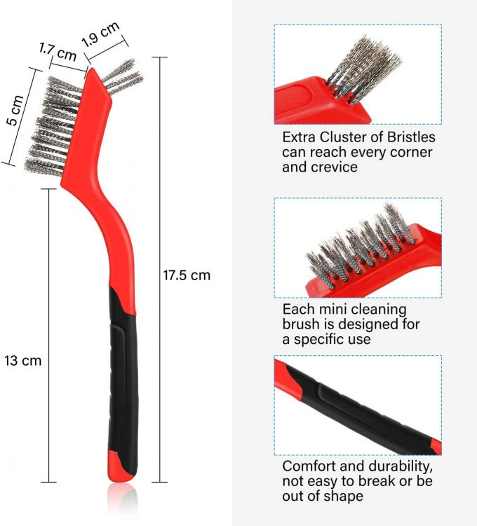 6 Pieces Mini Wire Cleaning Brush For Detailing Crimped Scratch 0