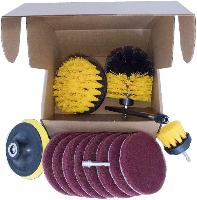 Cleaning 3PC Drill Brush Attachment Set With 150Mm Extension Rod 0