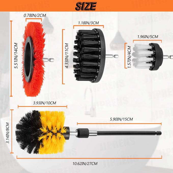 Hard Bristles Drill Brush Attachment Set 5 Pcs For Cordless Screwdriver 0