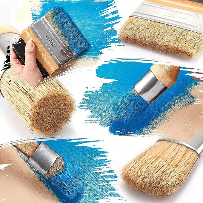 Round 5 Pieces Chalk Paint Brush Reusable Smooth With Flat Tip 2