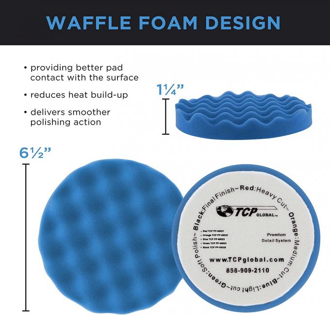 Wool Buffing / Polishing Set 5 Waffle Foam Pads For Hook / Loop Backing 0
