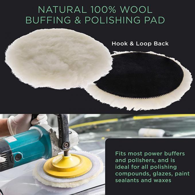 Wool Buffing / Polishing Set 5 Waffle Foam Pads For Hook / Loop Backing 2
