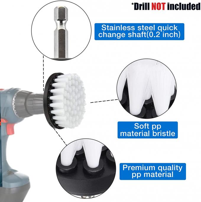 Carpet Electric Drill Cleaning Brush , 4 Pcs Rotating Brush Cleaning With Soft Bristles 0