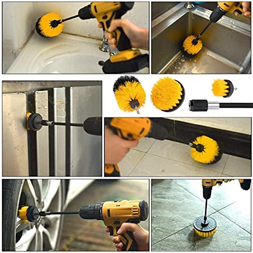 20pcs Power Scrubber Drill Brush Kit For Cleaning Bathroom Surfaces , Bathtub 1