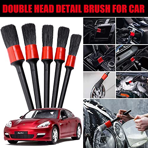 20 Pcs Car Detailing Brushes Kit With Boar 1/4'' Drill Brushes Sponge Pad Wash 0