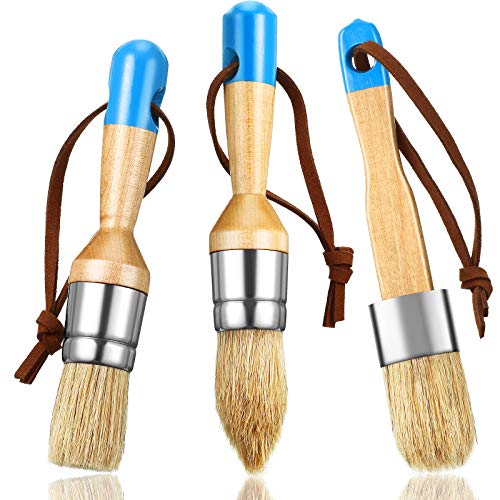 Chalk And Wax Paint Brushes Bristle Stencil Brushes For Wood Furniture Home Decor 2