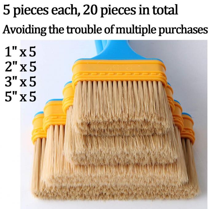20 Pieces Professional Painting Brushes Plastic Polyester Bristle 0