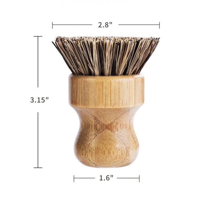 Bamboo Round 3 Packs Mini Natural Scrub Brush With Union Fiber 0