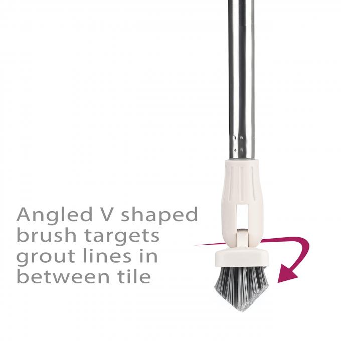 V Shaped Bristles Floor Scrub Brush With Long Handle 0