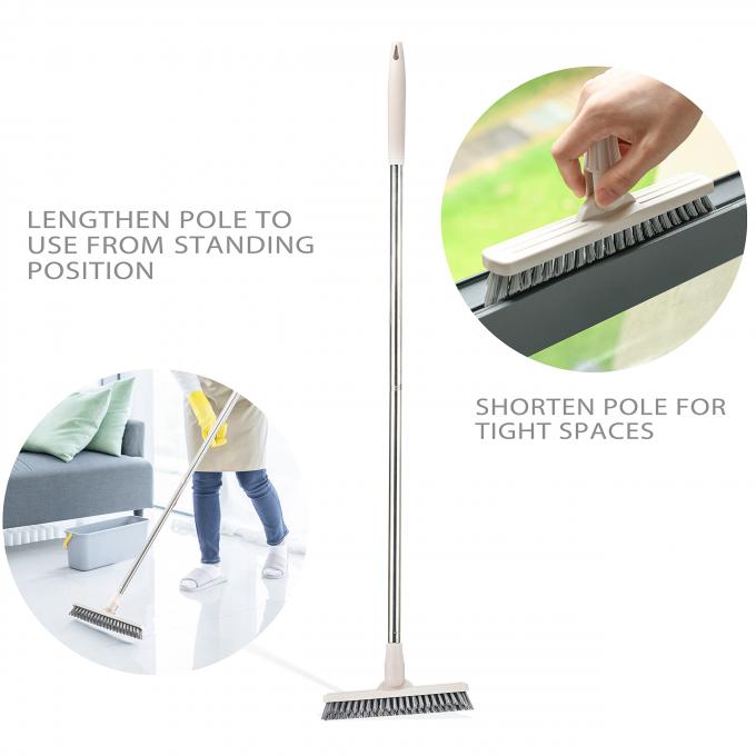 V Shaped Bristles Floor Scrub Brush With Long Handle 1