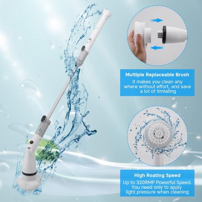 ABS Cordless Electric Spin Scrubber With 6 Replaceable Brush Heads 2