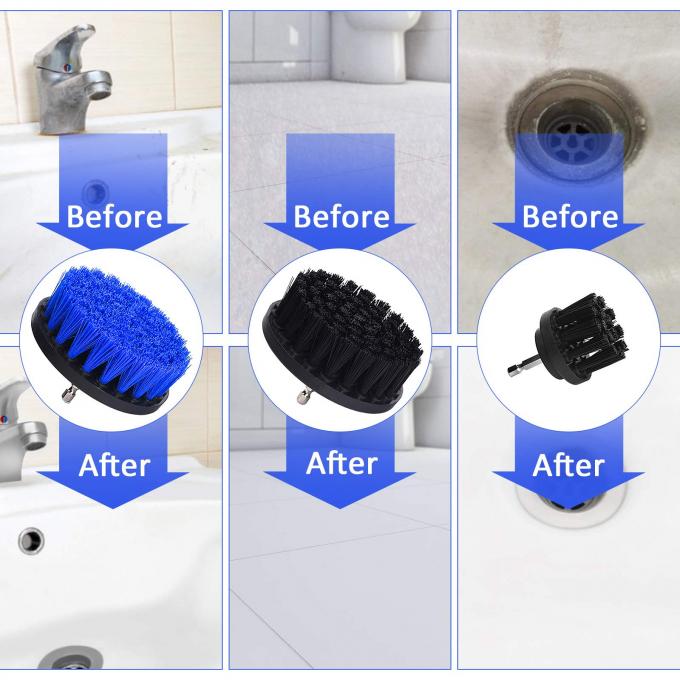 Extension Rod 7Pcs Drill Scrubber Brush For Carpet Black Blue 2