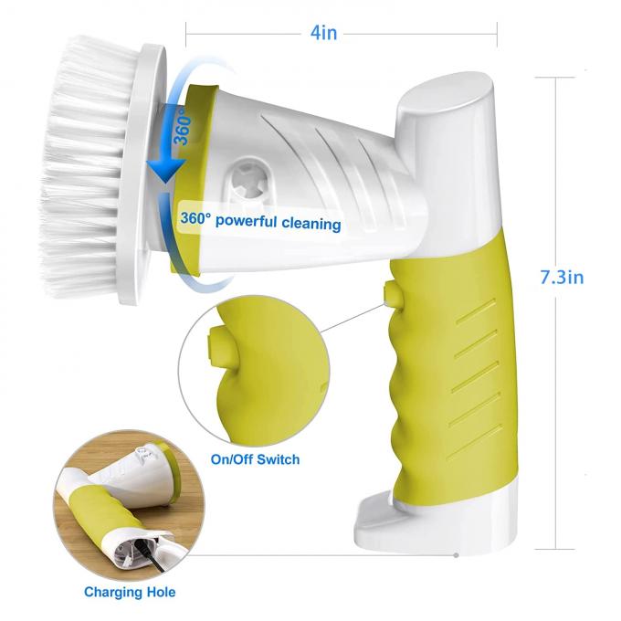 Bathroom Electric Spin Scrubber Cordless Motorized With 4 Replaceable 1