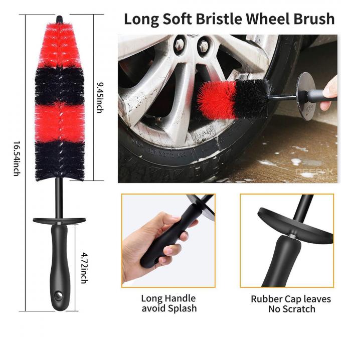 13pcs Long Rim Car Cleaning Brush Set Microfibre with PP Plastic Handle 1