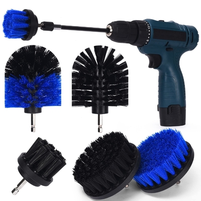 Extension Rod 7Pcs Drill Scrubber Brush For Carpet Black Blue