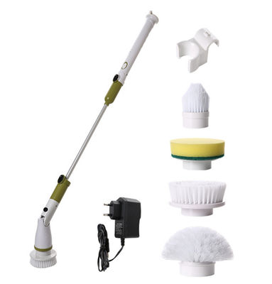 2150mah Electric Spin Scrubber Cleaning Brush 3.65v Floor Scrubbing 3 Replaceable Heads