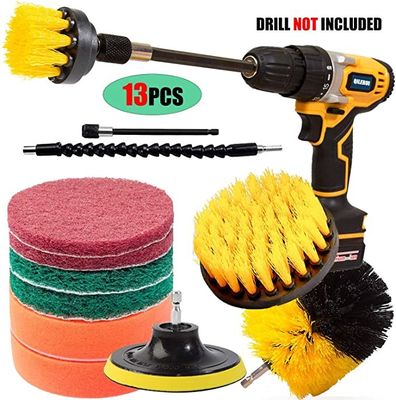 2 Extension Rod Drill Cleaning Brush Set 638g Power Drill Attachment Scrubber 50mm