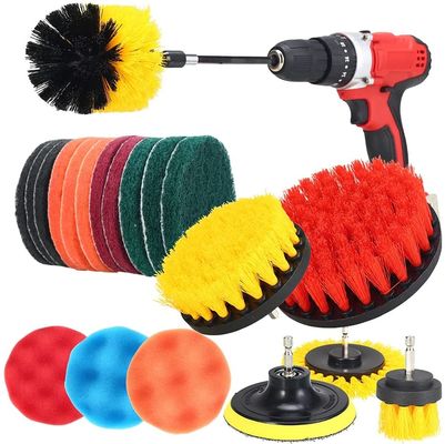 Nylon PP Filament Electric Drill Brush 24 Pieces Red 2'' 3.5'' 4'' 5&quot;