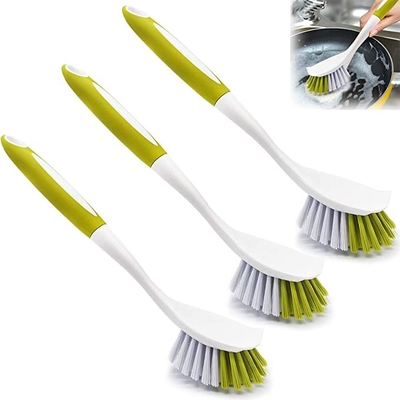 3 Pack Kitchen Scrub Brushes Long Handle For Dish