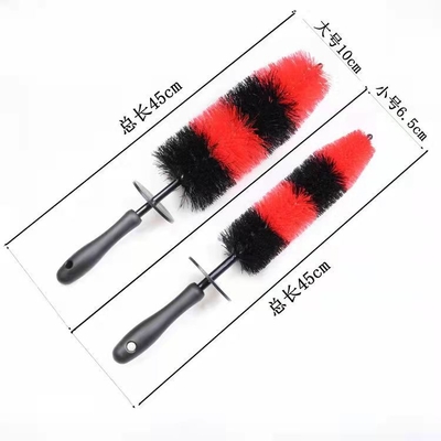 PP Car Rim Wheel And Tire Brush Red Soft Black Easy Handle