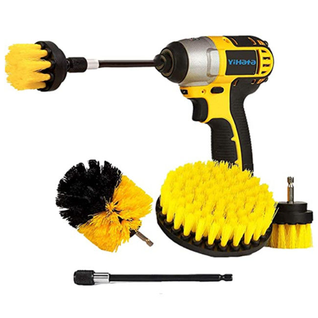 buy 4pcs/Set Drill Brush Attachment Set Power Scrubber Brush Cleaning Kit All Purpose Drill Brush With Extend Attachment online manufacturer