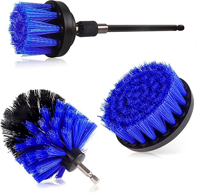 buy Blue Colour 4 Pieces Brush For Cordless Drill Attachment, Scrubber Cleaning Kit online manufacturer