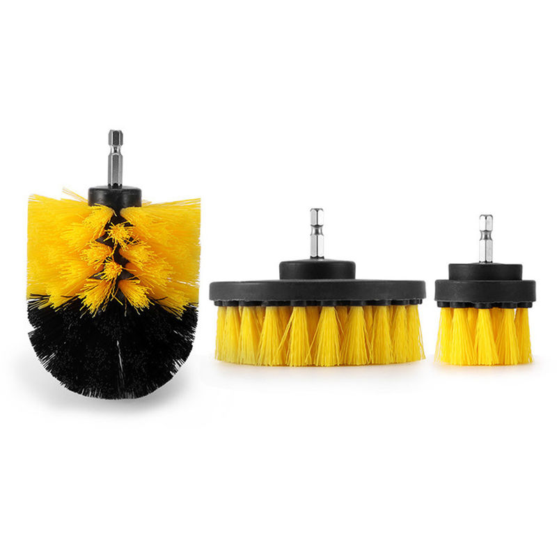buy 3Pcs/Set Electric Drill Scrubber Brush Plastic Round Cleaning Brush For Carpet Glass Car Tires Nylon Brushes online manufacturer