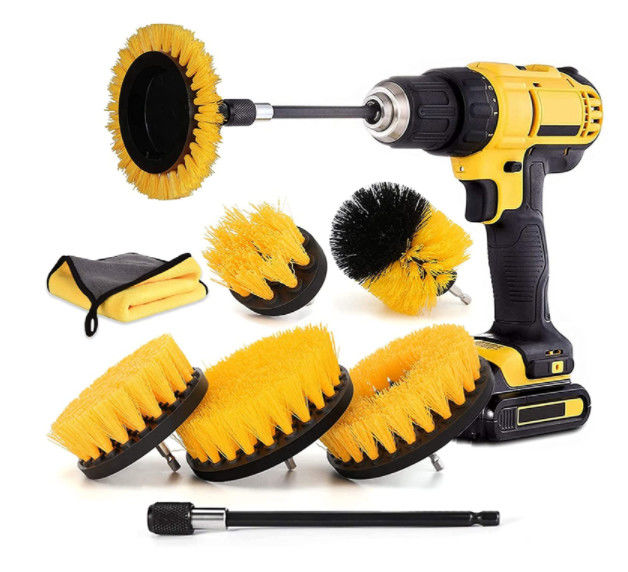 buy 8pcs Yellow Drill Scrubber Brush for cordless screwdriver M10 online manufacturer