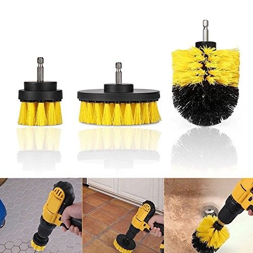 225g Yellow Colour Drill Scrubber Brush Attachment Scrubber Cleaning Kit 9cm