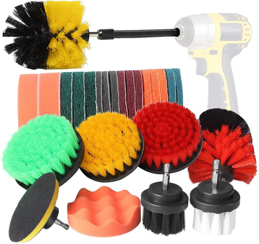 buy 26 Pieces Drill Brush Attachment Set Power Drill Cleaning Brush Scrubber Pads online manufacturer