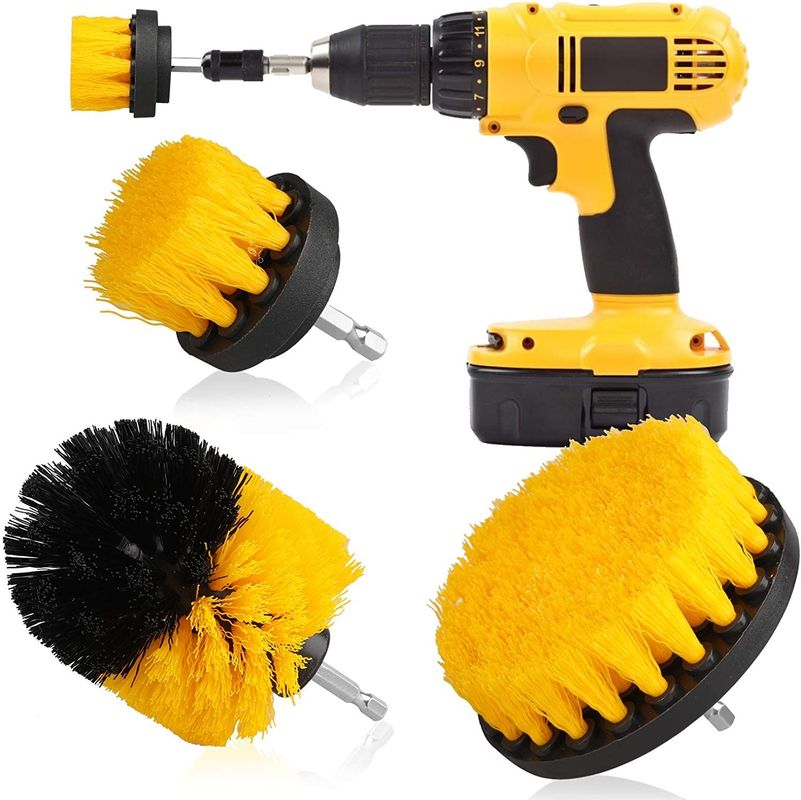 Drill Brush Attachment  Cleaning Set All Purpose Medium Bristle Power Scrubber