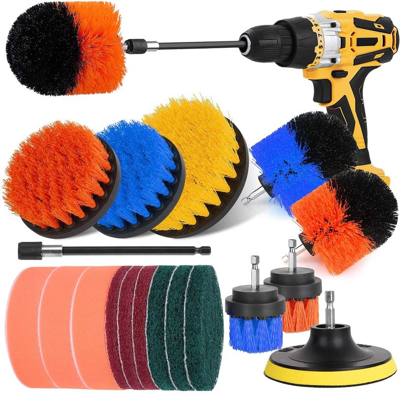Scrubber Drill Cleaning Brush Attachment Set Drill Cleaning Brush with Extend Long Attachment