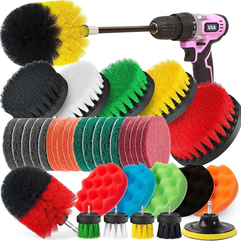 38 Pieces Drill Brush Set Power Scrub Brush with Extend Long Attachment