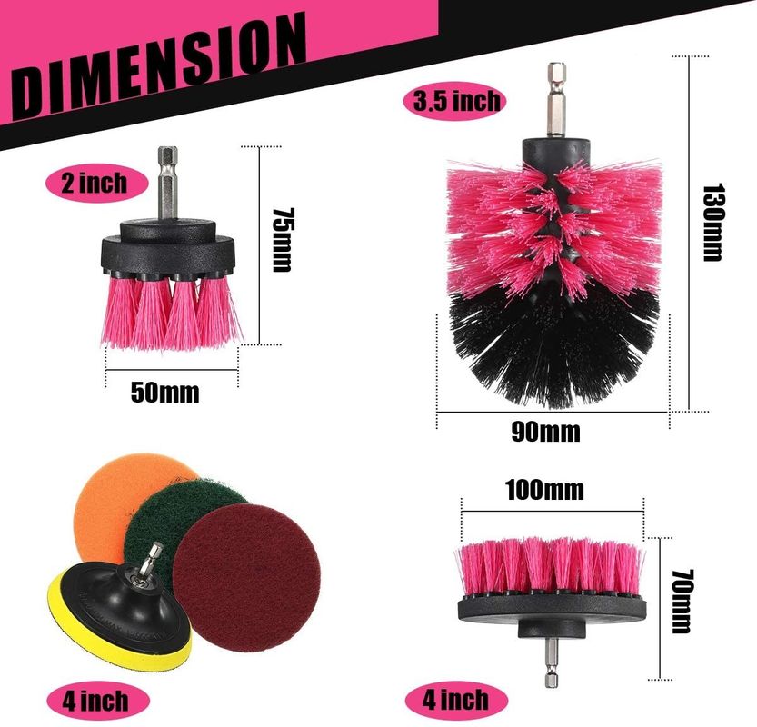 Car Detailing 11Pcs Drill Cleaning Brush Attachment Power Scrubber 5cm