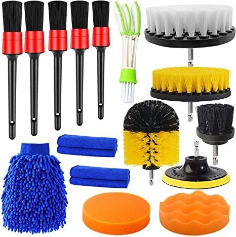 buy Sustainable 4.5in Wheel Cleaning Brush 16Pcs Drill Scrubber Attachment Set online manufacturer