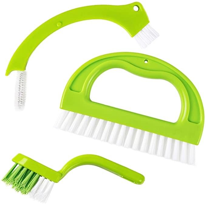 ABS Grout Cleaning Brush 5in Tile Joint Scrub Brush Set With Handle 3 In 1 ODM