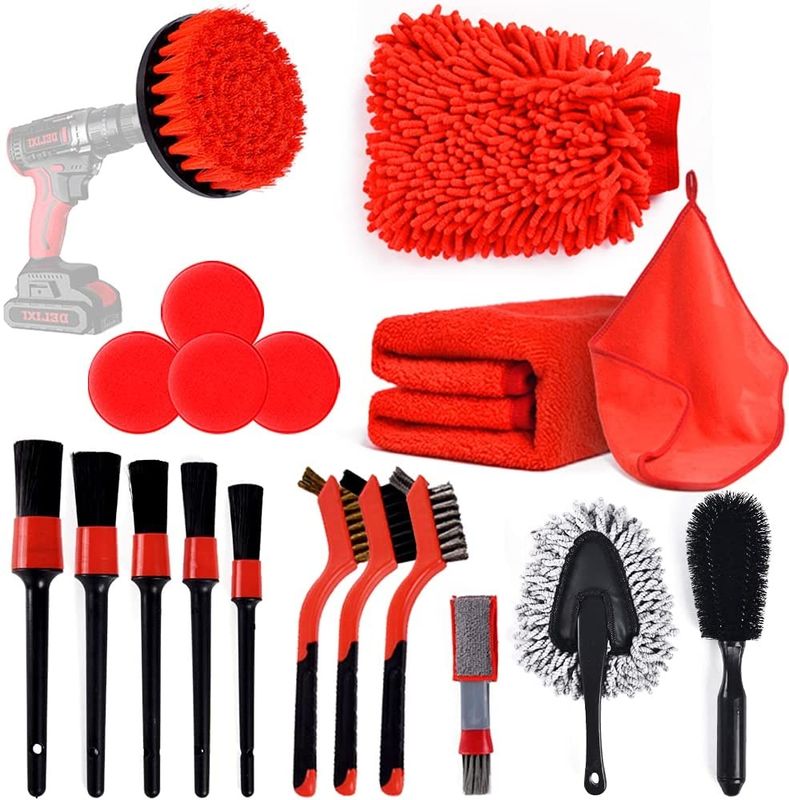 18 Pcs Car Cleaning Tools Kit with Car Detailing Brush Set,Auto Detailing Car Cleaning Kit 0