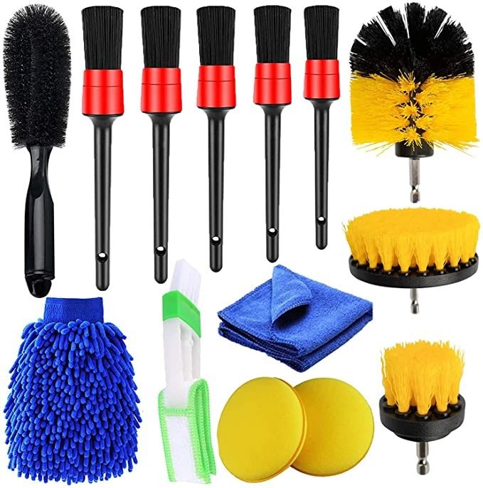 PP Car Cleaning Brush Kit 14pcs For Detailing Washing