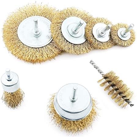 Polishing Wire Brush Set 7 Piece With Clamping Shaft 6Mm
