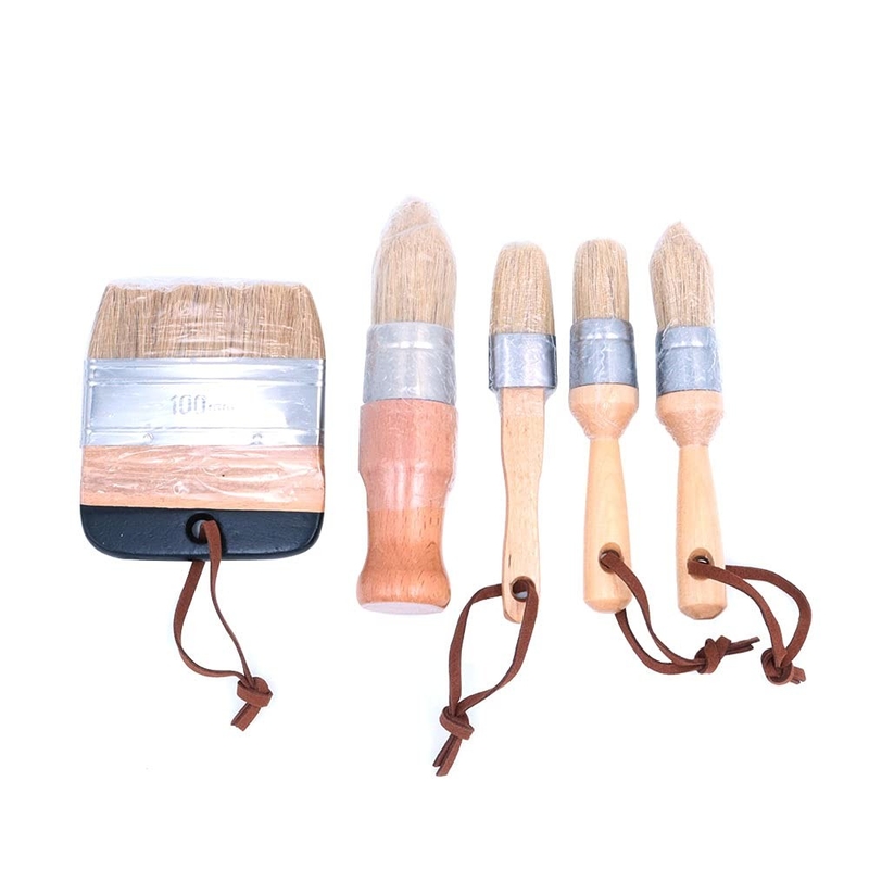 buy Round 5 Pieces Chalk Paint Brush Reusable Smooth With Flat Tip online manufacturer