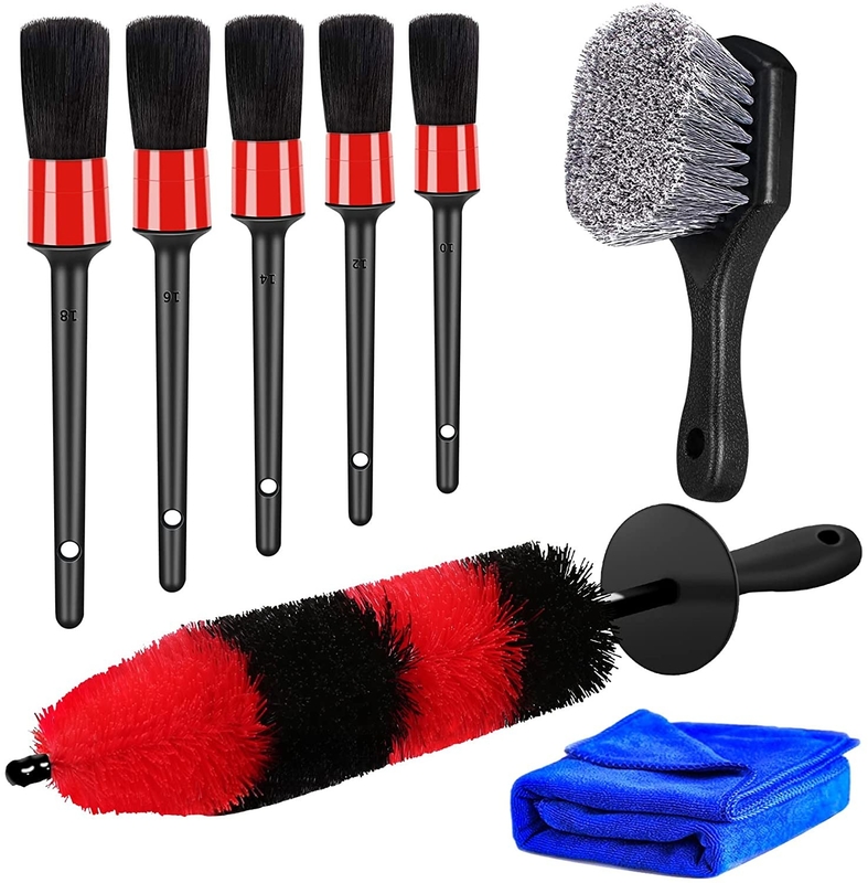 Tire And Rim Cleaning Dirt 8pcs Car Detailing Brush Kit Without Scratch Car
