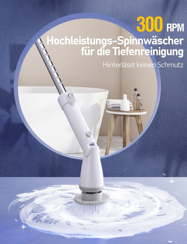 Bathroom Floor Electric Spin Scrubber Rechargeable Extendable